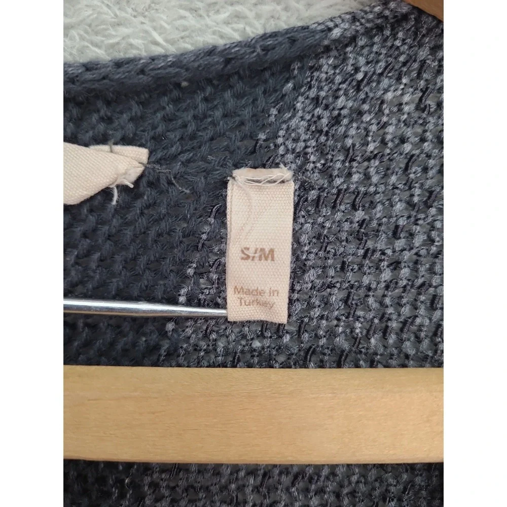 Soft Surroundings Women's Knit‎ Striped Wrap Sweater S/M Gray Casual Bohemian